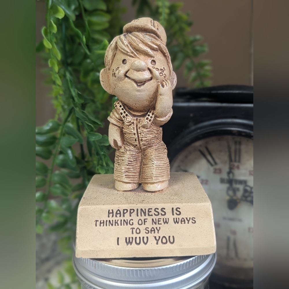 Vintage 1970 Paula Collectible Resin Figurine - Happiness Is